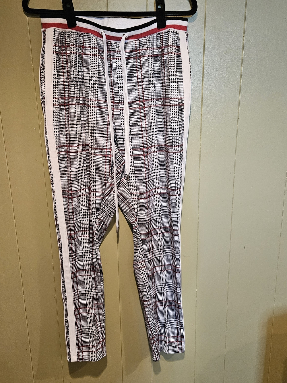 Ashley Stewart White Track Pants with Black Trim
